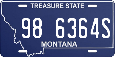 MT license plate 986364S