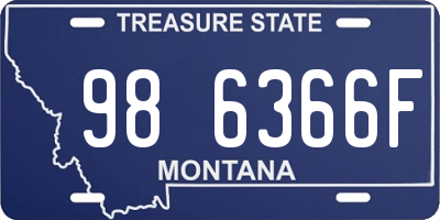 MT license plate 986366F