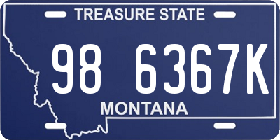 MT license plate 986367K