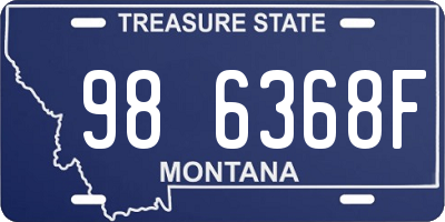 MT license plate 986368F