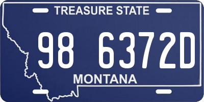 MT license plate 986372D