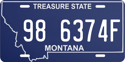 MT license plate 986374F