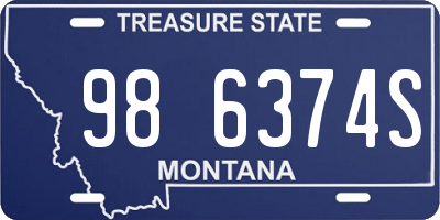 MT license plate 986374S