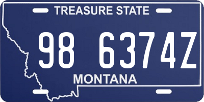 MT license plate 986374Z