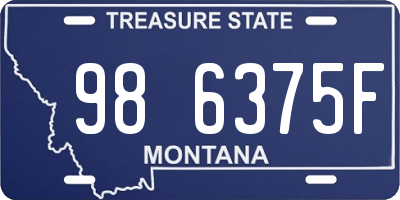 MT license plate 986375F