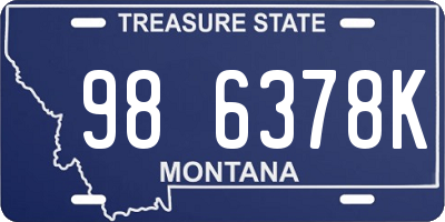 MT license plate 986378K