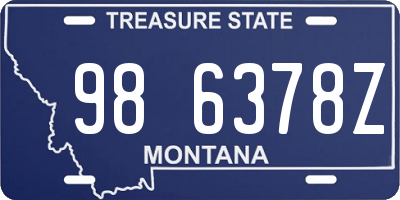 MT license plate 986378Z