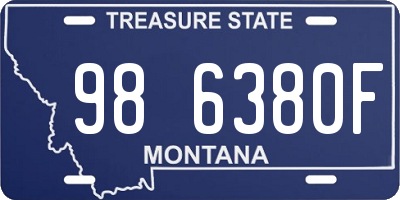 MT license plate 986380F