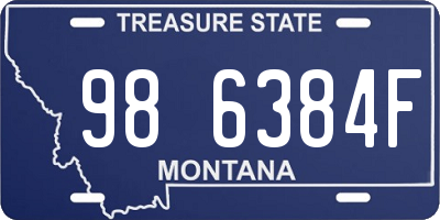 MT license plate 986384F