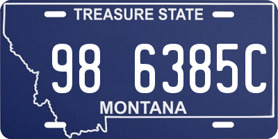 MT license plate 986385C