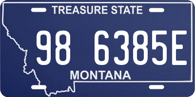 MT license plate 986385E