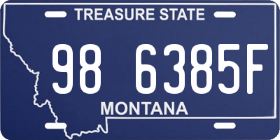 MT license plate 986385F