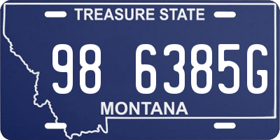 MT license plate 986385G