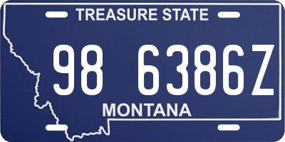 MT license plate 986386Z