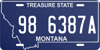 MT license plate 986387A