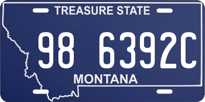 MT license plate 986392C