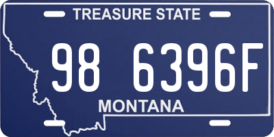 MT license plate 986396F
