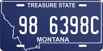 MT license plate 986398C