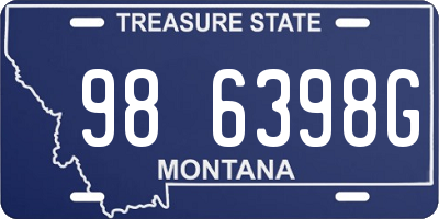 MT license plate 986398G