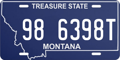 MT license plate 986398T