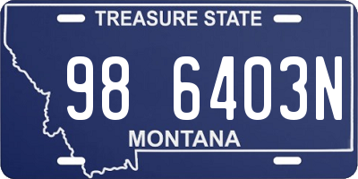 MT license plate 986403N