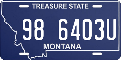 MT license plate 986403U