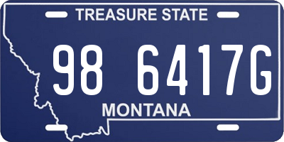 MT license plate 986417G