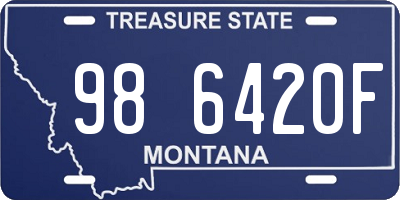 MT license plate 986420F