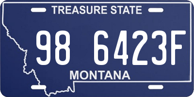 MT license plate 986423F