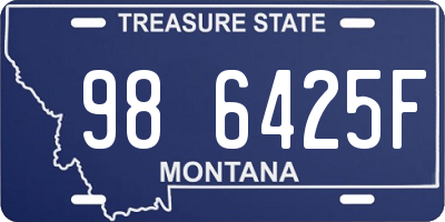 MT license plate 986425F