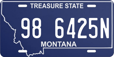 MT license plate 986425N