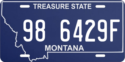 MT license plate 986429F