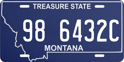 MT license plate 986432C