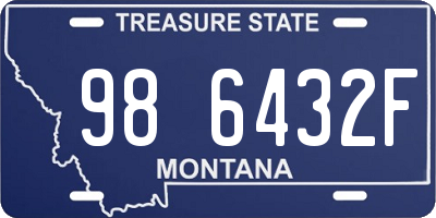 MT license plate 986432F