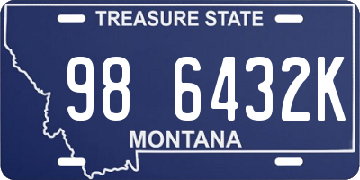 MT license plate 986432K