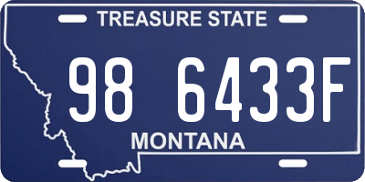 MT license plate 986433F