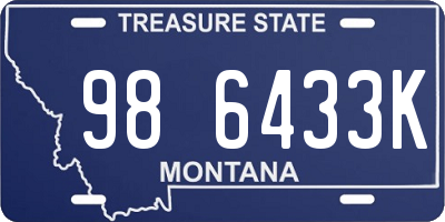 MT license plate 986433K