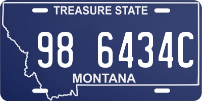 MT license plate 986434C