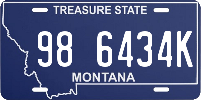 MT license plate 986434K