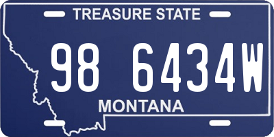 MT license plate 986434W