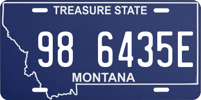 MT license plate 986435E