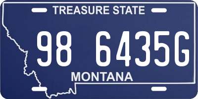 MT license plate 986435G