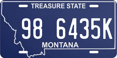 MT license plate 986435K