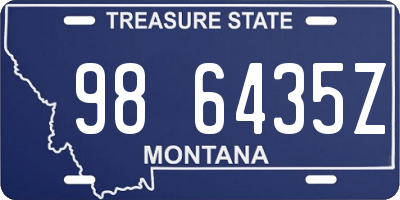 MT license plate 986435Z