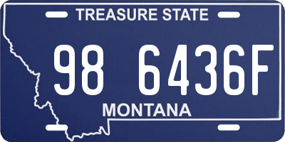 MT license plate 986436F