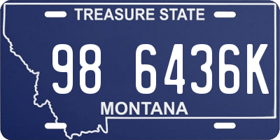 MT license plate 986436K