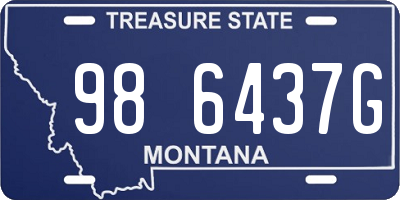 MT license plate 986437G
