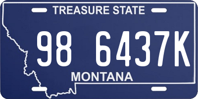 MT license plate 986437K