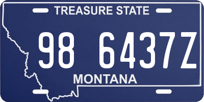 MT license plate 986437Z