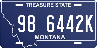 MT license plate 986442K